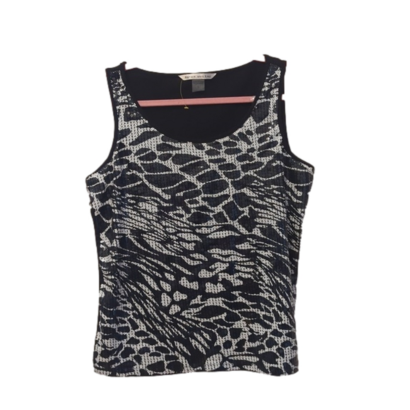 Peter Nygard Tops - Nygard black and white sequined tank